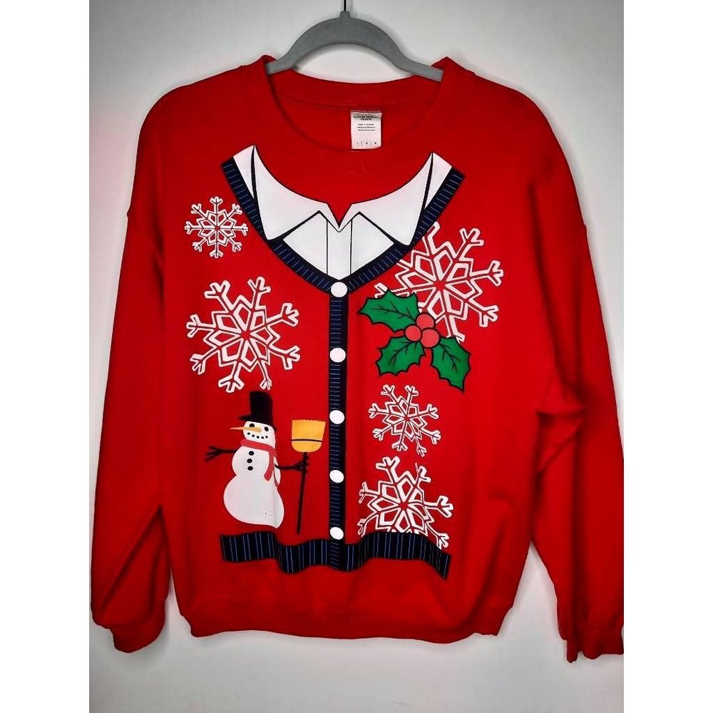 Christmas Snowman Gildan Men's Pullover Sweatshirt Size Large